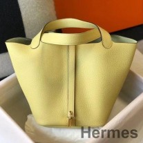 Taška Hermes Picotin Lock 22 z kůže Jaune Poussin Clemence