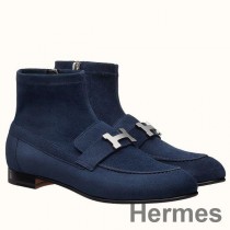 Kotníkové boty Hermes Blue Saint Honore
