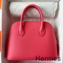 Hermes Bolide 1923 25 Ručně vyrobená taška v růžové rtěnce Evercolor Telecí kůže