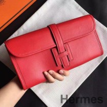 Spojka Hermes Jige Elan 29 z červené Swift teletiny
