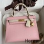 Taška Hermes Kelly Sellier 25 Bicolor z růžové sakury a telecí kůže Craie Epsom