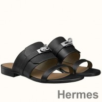 Hermes Avenue -sandaalit mustalla vasikannahalla