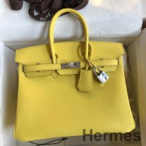 Hermes Birkin 25 Retourne Käsintehty laukku Lime Swift Calfskin