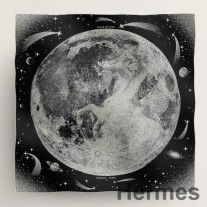 Hermes Black Clair de Lune huivi 140