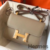 Hermes Constance 24 käsintehty laukku Tourterelle Epsom -nahkaa