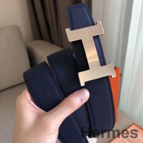 Hermes Constance -vyön solki ja sininen Epsom 38 MM -hihna