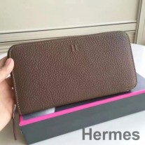 Hermes Etoupe Clemence Azap vetoketjullinen lompakko