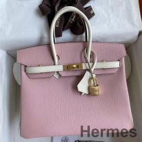 Hermes HSS Birkin 25 Bicolor laukku vaaleanpunaista ja Craie Chevre Mysore -nahkaa