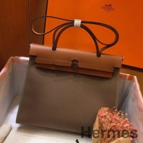 Hermes Herbag vetoketju 31 cm laukku ruskea ja taupe