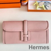 Hermes Jige Elan 29 kytkinlaukku vaaleanpunaista Epsom-nahkaa