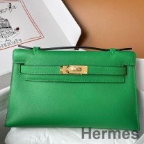 Hermes Kelly Pochette käsintehty laukku bambusta nopeaa vasikannahkaa