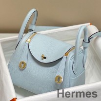 Hermes Lindy Mini Laukku Sininen Brume Clemence Leather GHW