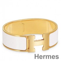 Hermes White Enamel Clic Clac H PM rannekoru
