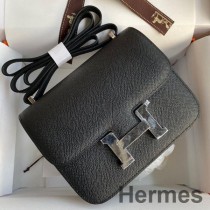 Hermes Constance 18 käsintehty laukku mustaa Epsom vasikanahkaa