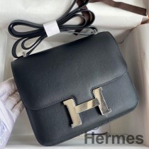 Hermes Constance 18 käsintehty laukku mustaa nopeaa vasikannahkaa