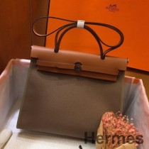 Hermes Herbag vetoketju 31 cm laukku ruskea ja taupe