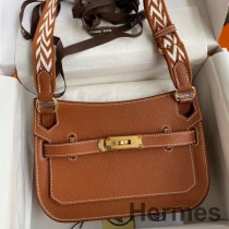 Hermes Jypsiere Mini käsintehty laukku kultaa Evercolor vasikannahkaa