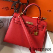 Hermes Kelly 25 cm myyntilaukku Piment Epsom -nahkaa