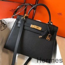 Hermes Kelly 28cm laukku musta Epsom Leather GHW