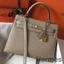Hermes Kelly 28cm laukku Gris Tourterelle Epsom Leather GHW