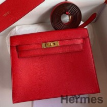 Hermes Kelly Danse II -laukku punainen Evercolor vasikanahka