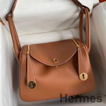 Hermes Lindy 26 käsintehty laukku kullasta Evercolor-nahkaa