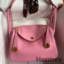 Hermes Lindy 26 Käsintehty laukku Rose Confetti Swift Calfskin