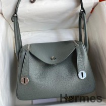 Hermes Lindy 26 käsintehty laukku Vert Amande Clemence -nahkaa
