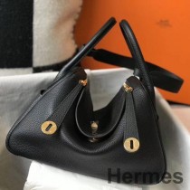 Hermes Lindy 30cm laukku musta Clemence Leather GHW