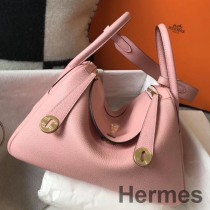 Hermes Lindy 30cm laukku Pink Clemence Leather GHW