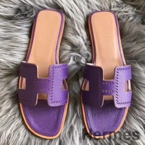 Hermes Oranin rei'itetyt sandaalit purppuraa Epsom-nahkaa