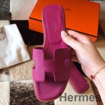 Hermes Oran Slide Sandaalit Anemone Epsom Calfskin