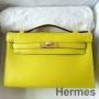 Hermes Kelly Pochette Käsintehty laukku Lime Swift Calfskin