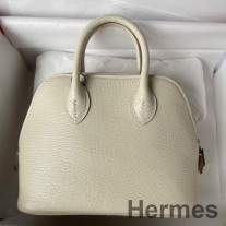 Handgefertigte Hermes Bolide 1923 Mini-Tasche aus Craie Chevre Mysore-Leder