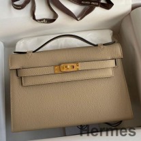 Handgefertigte Tasche „Kelly Pochette“ von Hermes aus Epsom-Kalbsleder