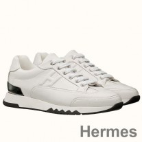 Hermes Herren Trail Sneakers aus weißem Kalbsleder
