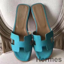 Hermes Oran Sandalen aus Lagon Epsom Leder