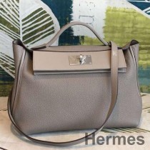 Hermes 24/24 29 Tasche aus asphaltgrauem Clemence-Kalbsleder