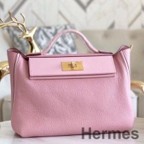 Hermes 24/24 29 Tasche aus rotem Clemence-Kalbsleder