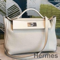 Hermes 24/24 29 Tasche Aus Weißem Clemence Kalbsleder