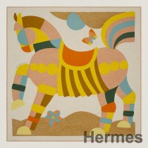 Hermes Beige Mon Premier Galop Schal 140