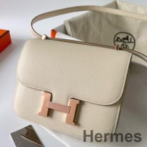 Hermes Constance 1-18 Mirror Bag Aus Craie Epsom-Kalbsleder