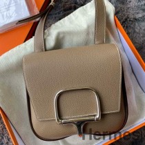 Hermes Della Cavalleria II Mini-Tasche aus taupefarbenem Epsom-Kalbsleder