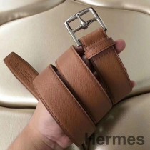 Hermes Etriviere 40 Gürtel aus braunem Epsom-Leder