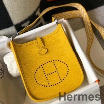 Hermes Evelyne III TPM Tasche Aus Gelbem Clemence Leder