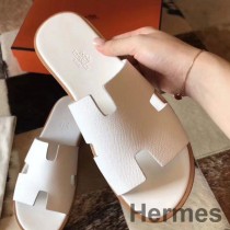 Hermes Izmir Sandalen aus weißem Epsom-Leder