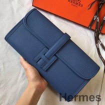 Hermes Jige Elan 29 Clutch aus Epsom-Leder in Blau-Achat