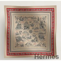 Hermes Naturel Tatouages Marins Bandana-Schal 140