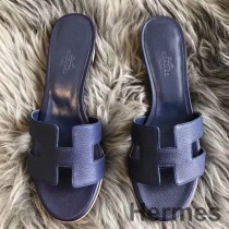 Hermes Oasis Sandalen aus Saphir-Epsom-Leder