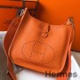 Hermes Evelyne III 29 PM Tasche Aus Orangefarbenem Clemence Leder